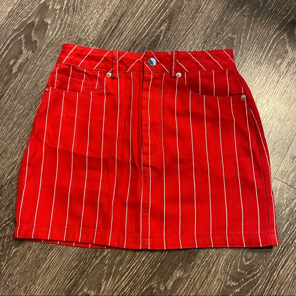 Forever21 Red Stripe Mini Skirt